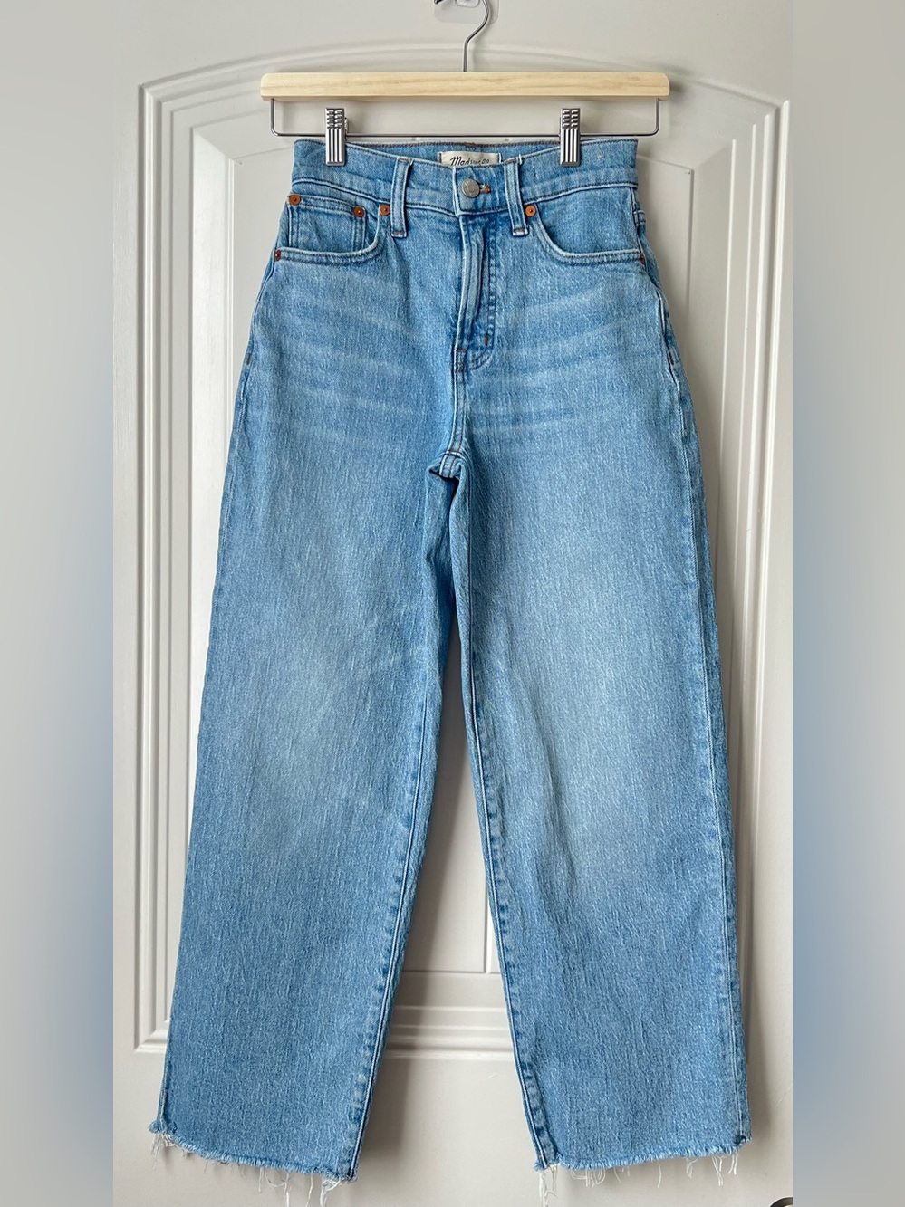 Madewell Perfect Vintage Wide Leg Crop Jeans - Light Blue, size 23